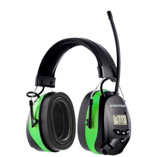 AM FM Radio Hearing Protection Earmuff, Bluetooth 5.4, 30SNR - color: Am/Fm+ Bluetooth-green