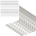 Stainless Steel Corner Bracket - 8 PCS Heavy Duty Right Angle Brackets for Wood Furniture and Metal Joints -6 x6 Inch - with Screw - size: 6 x 6 inch 8 pieces