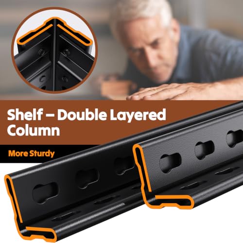 71''H Storage Shelves, Garage Shelving,Adjustable Heavy Duty Shelving Unit,5T Tall Garage Shelves，Metal Standing Shelf Units,Utility Rack For Kitchen Warehouse Industrial Basement 71*35*16 - size: 71''H*35''W*16''D