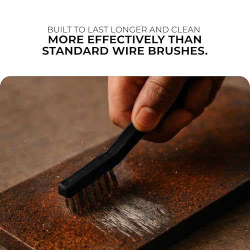 Harden 3-Piece Wire Brush Set – Professional Metal Brushes with Nylon, Steel & Brass Bristles, Heavy-Duty Bristle Brush Kit for Rust Removal, Cleaning & Detailing