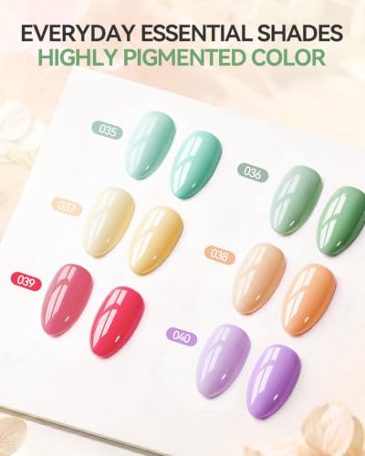Makartt Pastel Gel Nail Polish Set 15ML: 6 Spring Summer Colors - color: Barcelona Brights