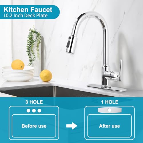 ARCORA 10.2 Inch Faucet Plate Sink Hole Cover Escutcheon - color: Chrome