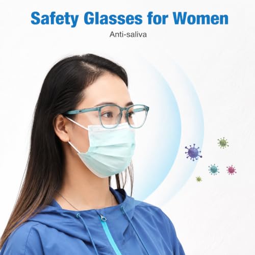 Safety Glasses Goggles for Women Girls Anti Fog Protective Eyewear Glasses - color: Deep Blue+deep Purple