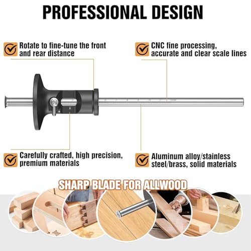 Simple Version Wheel Marking Gauge for Woodworking with 0.2mm Adjustment