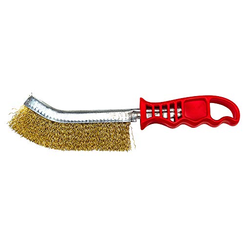 Forney 70516 Brass Wire Brush with Plastic Handle (Rust and Corrosion Resistant), 5-Inch