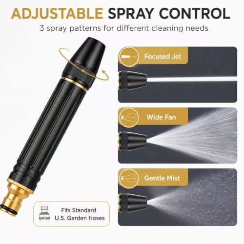 2 Pcs High-Pressure Hose Fits US Garden Hoses Heavy Duty Powerful