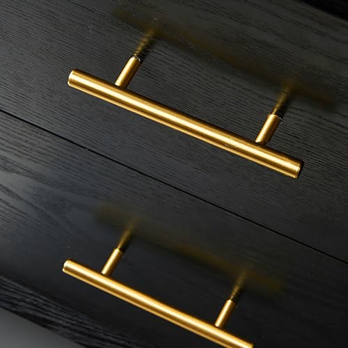 35 Pack | Champagne Bronze Gold Cabinet Pulls, German Krupp Stainless Steel Pulls, CNC Precision ±0.01mm, Family Kitchen Renovation Set, Durable and Unified Look, 5 Inch Length, 3 Inch Hole Center - color: Brushed Gold, size: 3 inch Hole Center