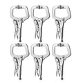 Anxingo 6 Pack 6-Inch Locking C-Clamp Pliers with Swivel Pads - size: 6 × 6"