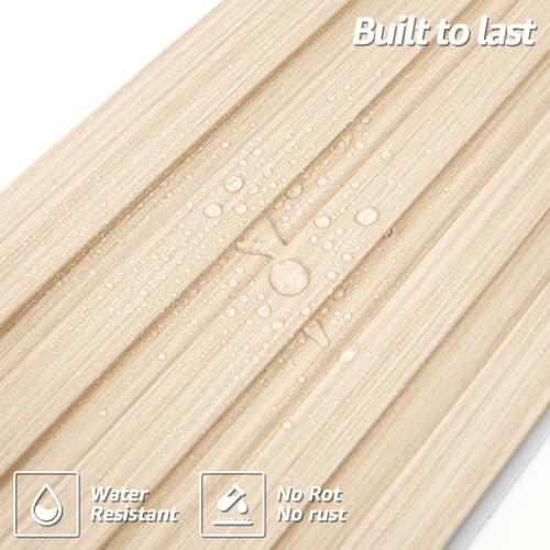 Art3d 48 x 6 Inch WPC Wood Slat Wall Panels, 3D Wall Accents, 16-Pack, Oak | Real Wood Grain, Durable, Water Resistant, Wear-Resistant, No Emission, Eco-Friendly, Easy to Care, for Living Room, Bedroom - color: Oak, size: 48" * 6"