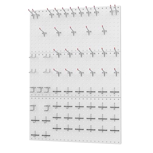 WALMANN 96 PCS Pegboard Kit with Hooks, 36x24 in Wall Tools Pegboard - color: Gray