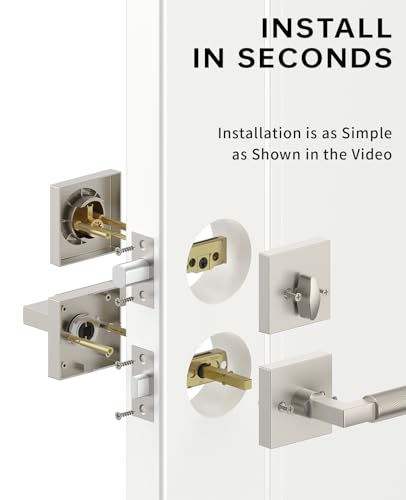 Asidrama 1 Pack Brushed Satin Nickel Passage with Deadbolts - color: Brushed Satin Nickel, size: 1 Pack, style: Passage with Deadbolt