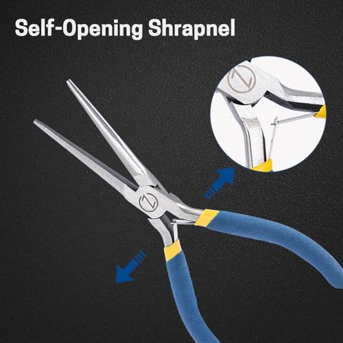 VISEMAN 6" Mini Needle Nose Pliers with Comfort Handles, Long Nose Pliers - style: Straight