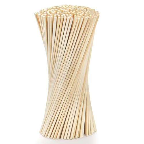 Cididu 300 Pcs Wooden Dowel Rods, 1/4 x 14 Inch Round Wooden Sticks Craft Sticks, Unfinished Natural Bamboo Sticks for Christmas Gift, Thanksgiving, Crafts Arts and DIYers - size: 14 inches x 0.25 inches