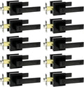 SUNTAI Bedroom/Bathroom Door Handles Levers Square Plate Interior Privacy Door Locksets,Matte Black (10 Pack) - size: 10 Pack