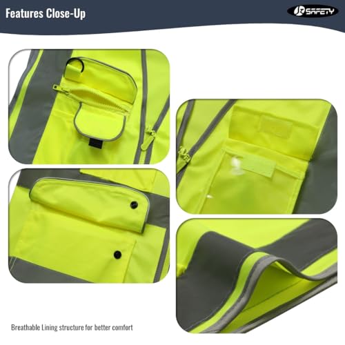 JKSafety Safety Vest for Men Women Reflective Hi Vis JK150 Yellow S - color: Yellow, size: Small