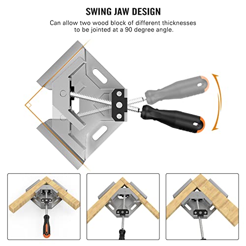 Housolution Right Angle Clamp, [4PACK] 90° Aluminum Alloy, Silver Gray - color: Silver Gray