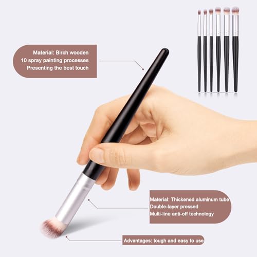 Drybrush Set - Premium Art Paintbrush Set for Miniatures,6 Different Sizes - style: 6P Black