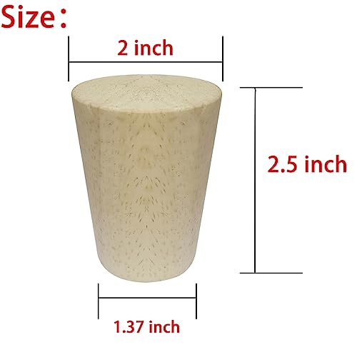 2.5 Inch Wooden Furniture Legs, Solid Wood Cone Shaped Furniture Feet,Table/Cabinet Legs/Desk/Sofa/Bookcase Bun Feet, DIY Wooden Round Legs with Mounting Plate & Screws Set of 4 (2.5 Inch) - size: 2.5 Inch