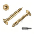 Wensilon #4 * 5/8" Yellow Deck Screws 1338pcs 2 lbs 3x16mm - color: Yellow, size: #4*5/8"
