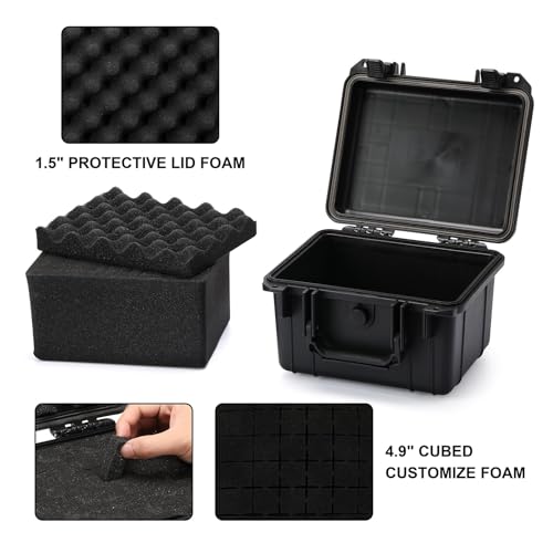 Mayouko Portable Tool Box with Shock- Proof Sponge, Water Proof Grade IP67, Waterproof Hard Case with Foam Insert, Handheld Gimbal Explosion-Proof Box, Waterproof Hard Case, 10.6 x 9.7 x 6.9 inch - size: 10.4"Lx 9.4"Wx 6.9"H