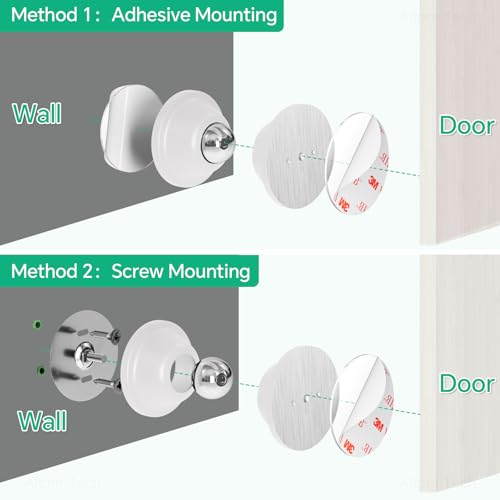 NiHome RV White Magnetic Door Stop for Door Holding & Stopping 2PCS White - color: White-2PCS
