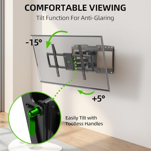 USX MOUNT Heavy Duty Full Motion Sliding TV Wall Mount for 42-97 Inch TVs up to 150 lbs, Wall Mount TV Bracket for Wood Studs 12/16/18/24 inch, Swivel & Tool-Free Tilt, Max VESA 600x400mm (Pack of 2) - size: 42-97inch (Pack of 2)