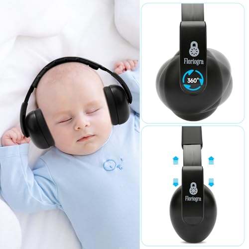 Floriogra Baby Headphones for Noise - [Upgraded Baby-Friendly Version] Ear Muffs Noise Protection Noise Cancelling Headphones - Ear Protection for 3 Months to 2 Years - color: Black