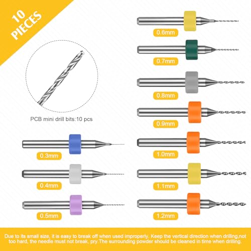 Mudder 57 Pcs Micro Drill Bits & Pin Vise Set 0.1-3mm, Gold - color: Gold
