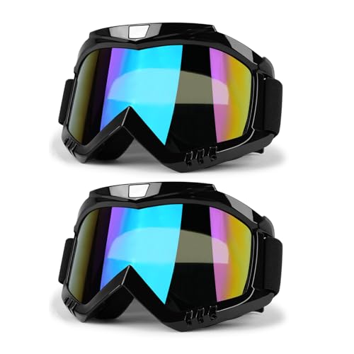ATV Dirt Bike Goggles 2-Pack Motorcycle Gear Motocross Riding Racing - color: Color Lens