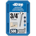 Kreg Zinc Pocket-Hole Screws, Pocket Hole Screws, 500 Count, 3/4-Inch