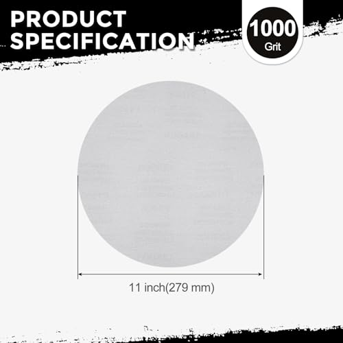 50Pcs Sanding Discs 11In 1000Grit Hook and Loop Sandpapers White - color: White, size: 11 Inch(1000 Grit)