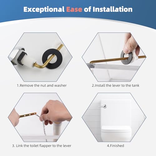 iFealClear Universal Metal Toilet Handle Replacement Kit, Front Mount Toilet Tank Flush Lever Handle with Stainless Steel Chain, Solid Brass Toilet Trip Lever Fits Most Toilets, Easy Install, Chrome - color: Chrome, style: Front Mount Design