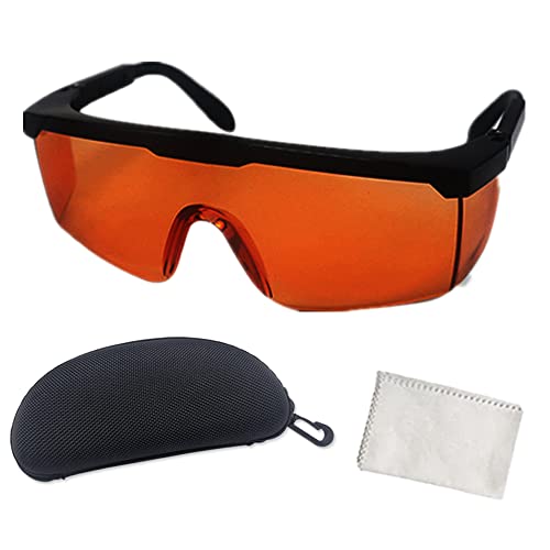 190nm to 560nm Laser Safety Glasses, OD4+ Laser Glasses Eye Protection - color: Orange&black