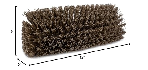 SPARTA Multi-Level Tile Scrub Brush 12" Wide Brush Head, Heavy-Duty Tile Cleaning Brush with End Bristles for Commercial Tiles, Tubs and Floor, Plastic, 12 Inches, Brown - color: Brown