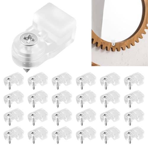 25Pcs Glass Retainer Clips, Clear with Screws, Panel Fixing Clips