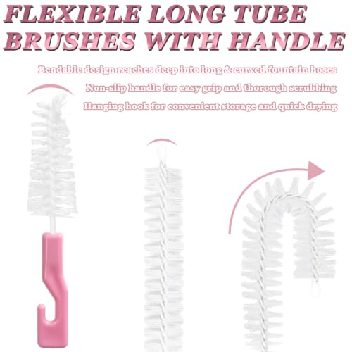 Pet Water Fountain Cleaning Kit, Multi Size Pet Water Fountain Cleaner Brush Set, Cat Dog Fountain Pump Tube Pipe Cleaner Brushes
