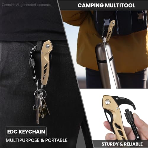 FUNBRO Multitool knife, Gift for Men (Gold) - color: Gold