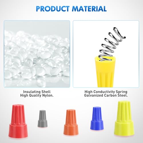 Nilight 120PCS Yellow Wire Connectors Kit 16-14 AWG Electric Wire Caps - color: 120PCS 16-14# Wire Caps