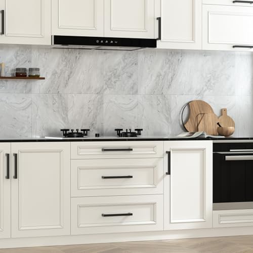 Goldenwarm 30 Pack 6-1/4" Black Cabinet Handles Kitchen Drawer Pulls - size: 6-1/4in Hole Centers