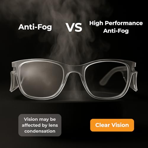 KOZIFACE E52 Anti-Fog Safety Glasses, ANSI Z87.1 Eye Protection with Side Shields, Clear Lens, Lightweight for Work, Lab DIY - color: Clear White
