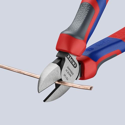 KNIPEX 70 02 160 Comfort Grip Diagonal Cutters - color: Multi-component Grips, Blue/Red, style: atramentized