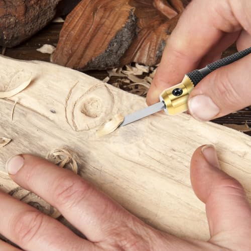 QWORK Model Scriber Resin Carved Scribe Line Scribing Tool, Chisel Set with Tungsten Steel Blades - 7 Sizes (0.1 to 2.0 mm), for Scale Model, Carving Cutting