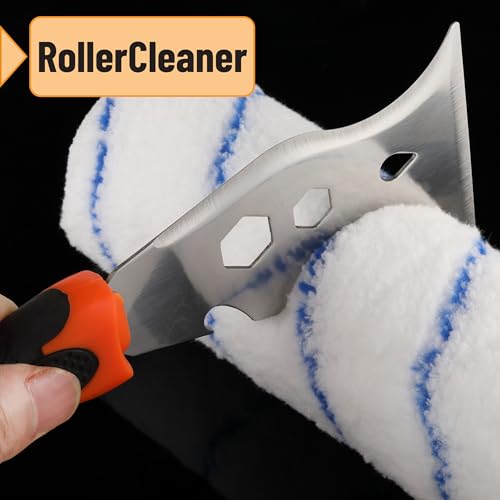 Bates- Paint Scraper Set, 2 Pack, 12 in 1 Painters Tool with 1.5" Stainless Steel Putty Knife, Rubber Handle, Paint Scrapers for Wood, Painters Knife, Paint Scraper for Painting, Metal Scraper