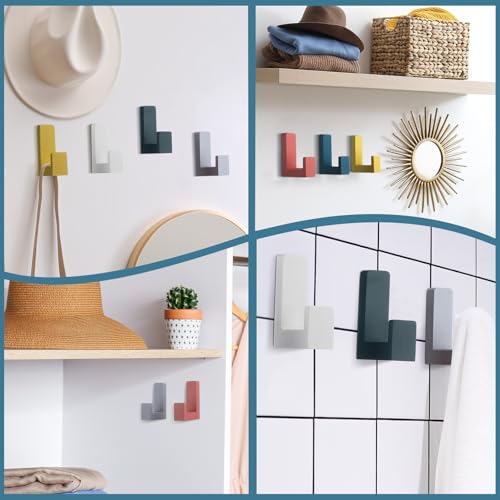 Teenyyou 6 Pcs Cute Kids Wall Hooks Adhesive for Backpack Colorful - color: Colorful