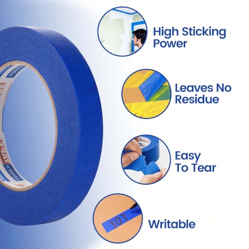ADHES Blue Masking Tape Painter Tape 0.7inch 14Day UV-Anti - size: 18mm x 50m
