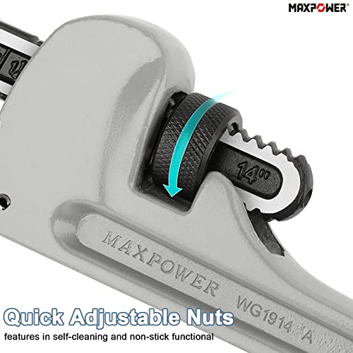 MAXPOWER Pipe Wrench Set 10" 14" 18", with 1" 2" 2.5" Jaw Capacity - size: 10, 14, 18-inch, style: Straight Pipe Wrench