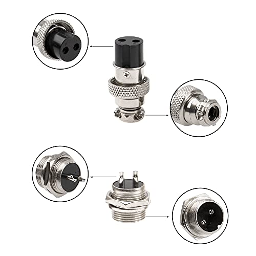 40Pcs Thread Male Female Panel Metal Aviation Wire Connector Plug Assortment Kit, 2/3/4/5 Pin GX16