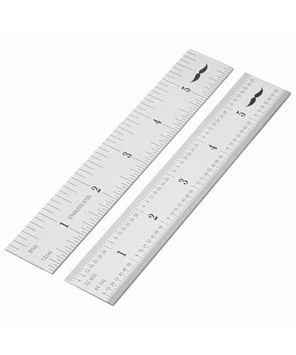 Mr. Pen- Machinist Ruler, 6 Inch, 2 Pack, Stainless Steel Imperial - style: 6 inch, 2 Pack 1/8-1/64 Graduation