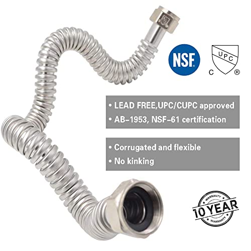 TTFLEX 18" Water Softener Connector 1" x 1" FIP Water Line, 0.92" ID, 2 PCS - size: 1" FIP x 1" FIP, 18" (0.92" ID)