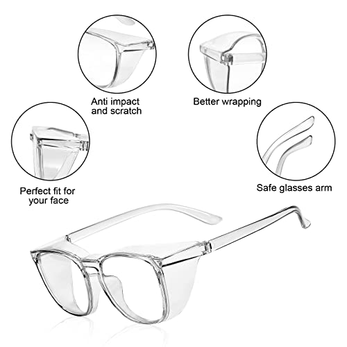 Safety Glasses Goggles for Women Girls Anti Fog Protective Eyewear Glasses - color: Pink+clear